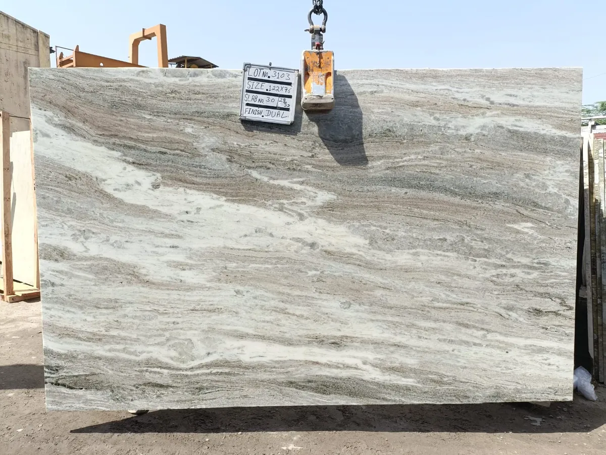Fantasy Brown 3cm Leathered + Polished slab at Easy Stones Seattle