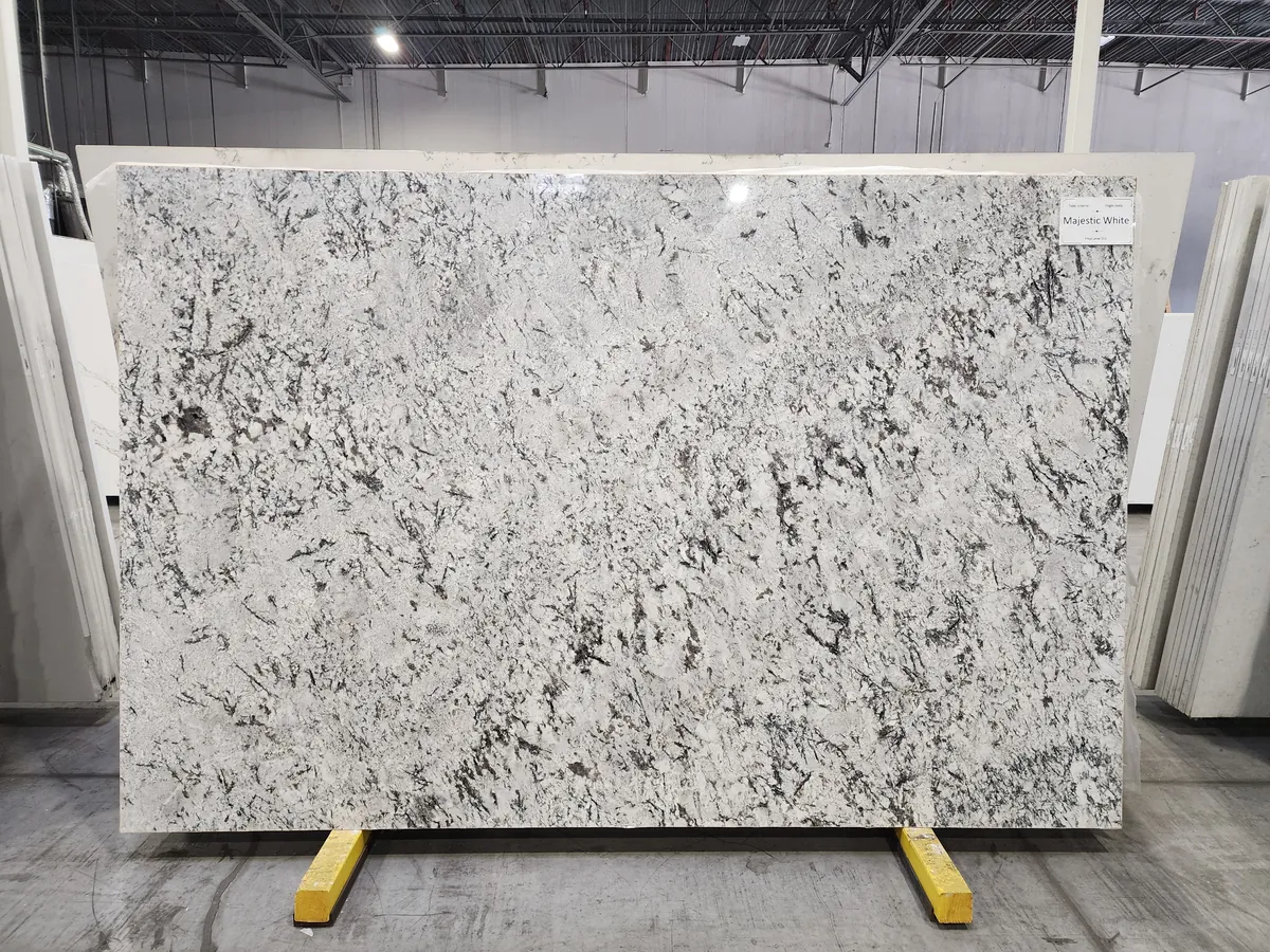 Majestic White 3cm Polished slab at Easy Stones Seattle